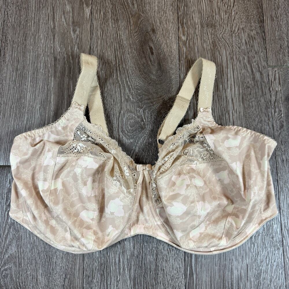 Elomi Underwired Unlined Beige Plunge Bra size USA 40J